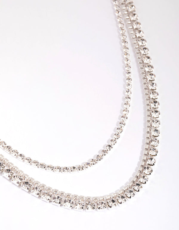 Silver Cup Chain Layered Necklace