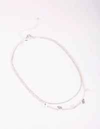Silver Butterfly Cup Chain Layered Necklace - link has visual effect only