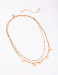 Gold Butterfly Cup Chain Layered Necklace - link has visual effect only