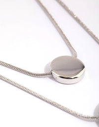 Rhodium Circle Disc Layered Necklace - link has visual effect only