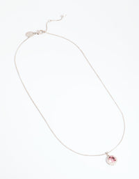 Rhodium and Pink Diamond Simulant Claw Necklace - link has visual effect only