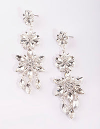 Silver Flower Drop Earrings - link has visual effect only