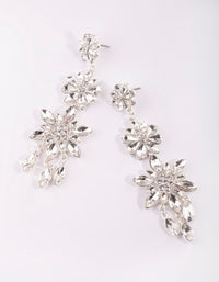 Silver Flower Drop Earrings - link has visual effect only