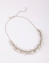 Silver Pearl Bead Cluster Necklace - link has visual effect only