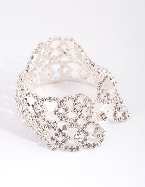 Silver Cup Chain Clasp Bracelet