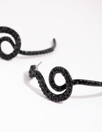 Matte Black Pave Snake Hoop Earrings - link has visual effect only