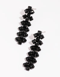 Matte Black Diamante Necklace and Earrings Set - link has visual effect only