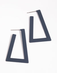 Matte Blue Rectangular Hoop Earrings - link has visual effect only