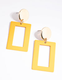 Yellow Rectangular Drop Earrings - link has visual effect only