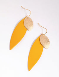 Yellow Leaf Drop Earrings - link has visual effect only