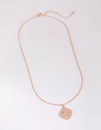 Rose Gold Intricate Flower Pendant Necklace - link has visual effect only