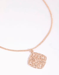 Rose Gold Intricate Flower Pendant Necklace - link has visual effect only