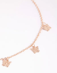 Rose Gold Butterfly Choker Necklace - link has visual effect only
