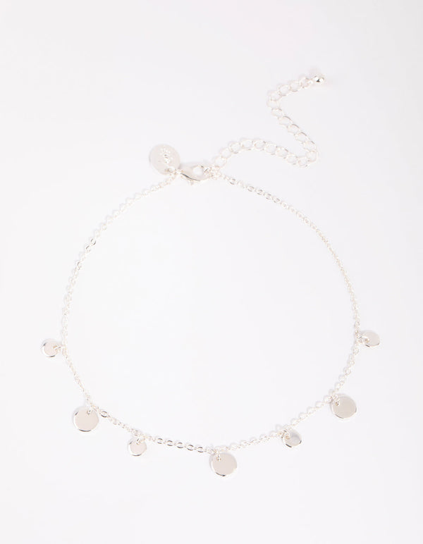 Silver Circle Choker Necklace