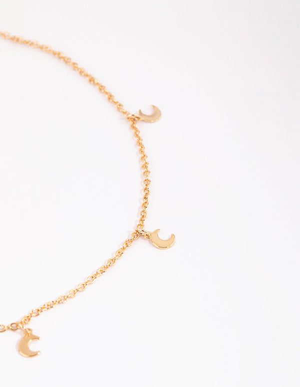 Gold Moon Phase Choker Necklace