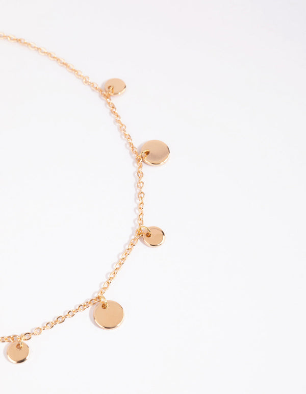 Gold Circle Choker Necklace