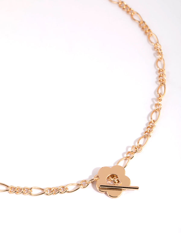 Gold Daisy Fob Necklace