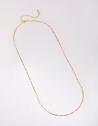 Gold Long Figaro Necklace - link has visual effect only