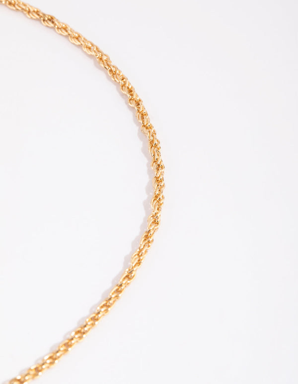 Gold Rope Chain Necklace