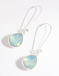 Silver Oval Pendant Hoop Earrings - link has visual effect only