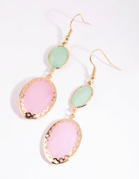 Gold Ascending Oval Drop Earrings - link has visual effect only