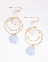 Gold Layered Gem Drop Earrings - link has visual effect only