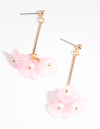 Pink Triple Lilly Drop Earrings - link has visual effect only