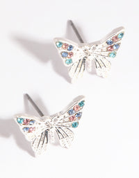 Rainbow Butterfly Stud Earrings - link has visual effect only