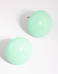 Mint Button Stud Earrings - link has visual effect only