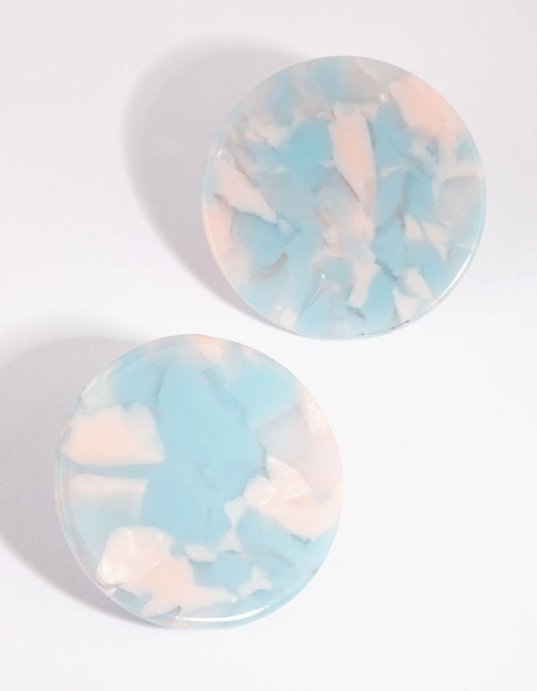 Acrylic Flat Button Stud Earrings