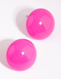 Fuchsia Button Stud Earrings - link has visual effect only