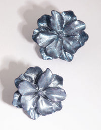 Blue Pearlised Petal Daisy Earrings - link has visual effect only