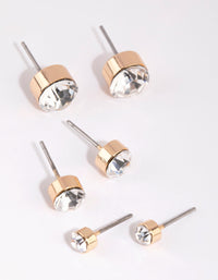 Gold Diamante Stud Earring Pack - link has visual effect only