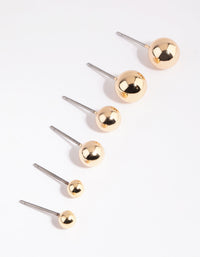 Gold Simple Stud Earring Pack - link has visual effect only