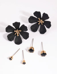 Large Black Stud Earring Pack - link has visual effect only