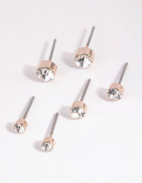 Gold Diamante Stud Earring Pack - link has visual effect only