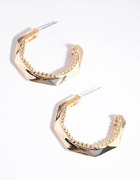 Gold Octagon Hoop Earrings - link has visual effect only
