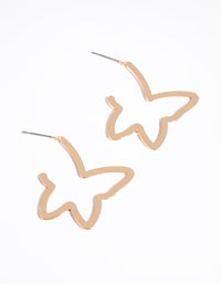 Gold Butterfly Hoop Earrings - link has visual effect only