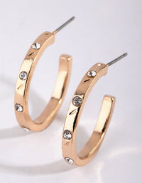 Gold Diamante Hoop Earrings - link has visual effect only