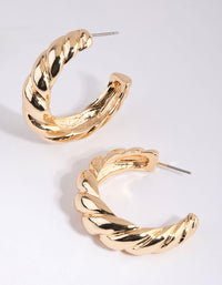 Gold Small Croissant Hoop Earrings - link has visual effect only