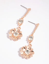 Rose Gold Daisy Drop Earrings - link has visual effect only