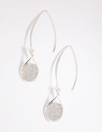 Silver Glitter Circle Drop Earrings - link has visual effect only