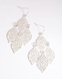 Silver Filigree Leaf Drop Earrings - link has visual effect only