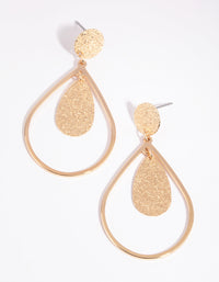 Gold Glitter Teardrop Earrings - link has visual effect only