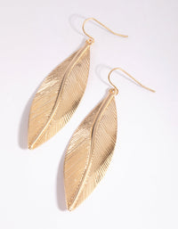 Gold Gum Leaf Drop Earrings - link has visual effect only