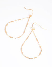 Gold Textured Oval Drop Earrings - link has visual effect only