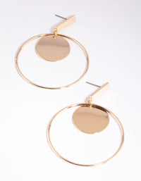 Gold Geometric Circle Drop Earrings - link has visual effect only