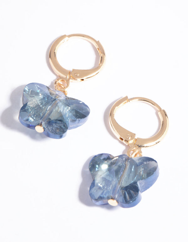 Gold Butterfly Huggie Earrings