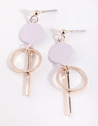 Lilac Circle Drop Earrings - link has visual effect only