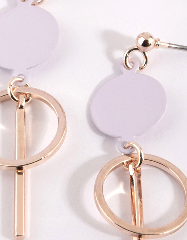 Lilac Circle Drop Earrings